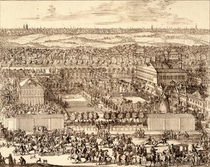 Quartiere tedesco Nemetskaya sloboda a Mosca parte destra, 1705 da Schoonebeek