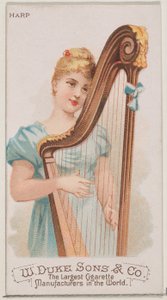 Arpa, dalla serie Strumenti Musicali N82 per sigarette Duke, 1888