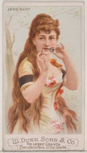 Scacciapensieri, dalla serie Strumenti Musicali N82 per sigarette marca Duke, 1888 da Schumacher and Ettlinger