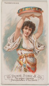 Tamburello, dalla serie Strumenti Musicali N82 per sigarette Duke, 1888