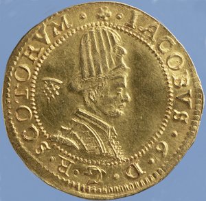 4 sterline scozzesi (hat-piece) di Giacomo VI, zecca di Edimburgo, 1591 (dritto) da Scottish School