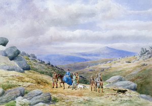 Una battuta di caccia nelle Highlands, 1868 da Scottish School