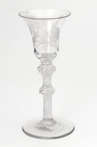 Bicchiere da vino Jacobite inciso, c.1760 da Scottish School