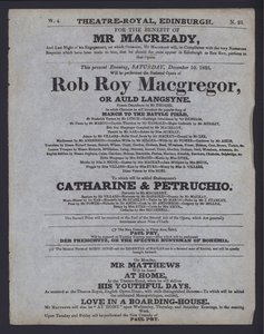 Programma teatrale per il Theatre Royal, Edimburgo da Scottish School