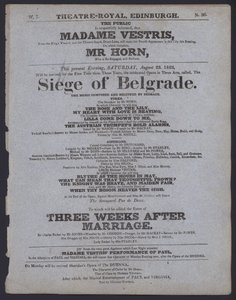 Programma teatrale per il Theatre Royal, Edimburgo, 23 agosto 1823