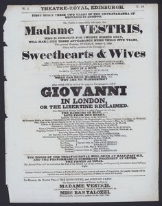 Programma teatrale per il Theatre Royal, Edimburgo, 6 ottobre 1829 da Scottish School