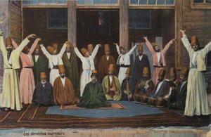 Dervisci rotanti, Costantinopoli, Turchia (foto a colori) da Sebah & Joaillier