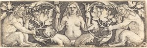 Ornamento con tre satiri da Sebald Beham