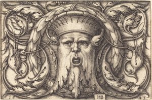 Ornamento con una maschera da Sebald Beham
