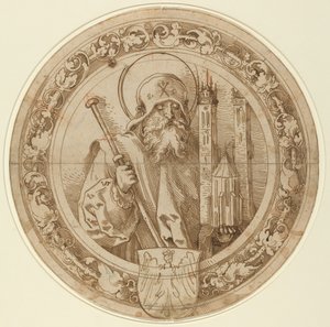 San Sebaldo che porta il modello della sua chiesa a Norimberga