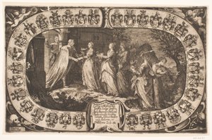 Le cinque vergini sagge. Foglio commemorativo per la morte della vergine Anne Rosenkrantz