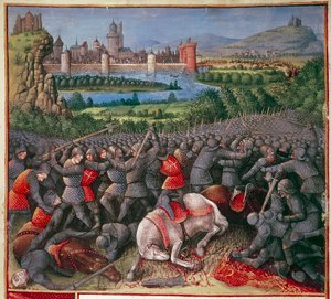 Battaglia durante la Prima Crociata, Crociata dei Popoli, 1096-1099, c1490 da Sebastian Marmoret