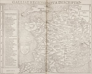 Cosmographia, dettaglio di Galliae da Sebastian Munster