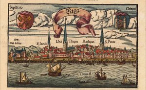 Riga dalla Cosmographia, ca 1568