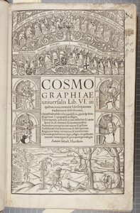 Pagina del titolo di Cosmographia, 1544