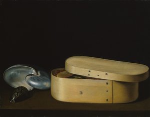 Natura Morta con Conchiglie e una Scatola di Legno, fine anni 1620
