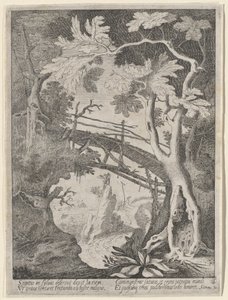 Paesaggio roccioso con la tentazione di Cristo