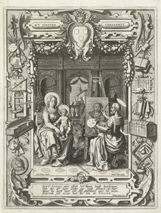 Stemma della Gilda di San Luca con San Luca che dipinge la Madonna col Bambino, 1620-21 da Sebastian Vrancx