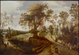 Paesaggio estivo con passeggiatori da Sebastian Vrancx