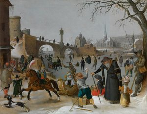 Piaceri invernali (olio su tavola)
