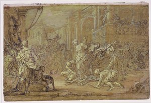 Clorinda salva Sofronia e Olindo dal rogo a Gerusalemme da Sebastiano Conca