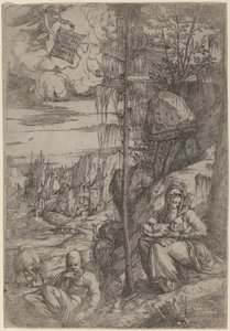 Paesaggio con la Sosta durante la Fuga in Egitto da Sebastiano de Valentinis