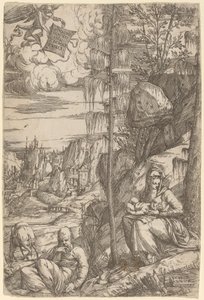 Paesaggio con la Sosta durante la Fuga in Egitto da Sebastiano de Valentinis