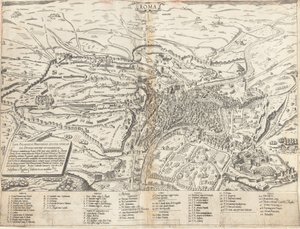 Mappa topografica della Roma moderna da Sebastiano di Re after Giovanni Antonio Dosio