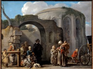 I mendicanti, dipinto di Sebastien Bourdon, XVII secolo
