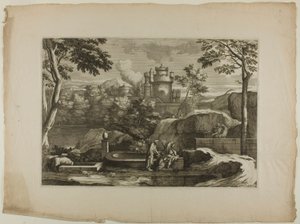 Veduta di una città (Cristo con il Buon Samaritano al pozzo) da Sébastien Bourdon