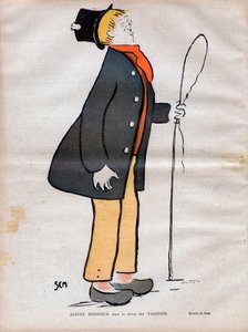 Albert Jules Dumont (1862-1932) detto Albert Brasseur, attore di teatro di boulevard e operetta nel giornale di Varietes - Caricatura di SEM (Georges Goursat) (1863-1934) in "Le rire" del 1902 da Sem