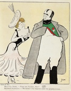 Attore Albert Bresseur nel ruolo di Napoleone in Madame Sans-Gene, di Victorien Sardou, caricatura del 1893 da Sem