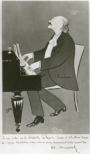 Il compositore francese Jules Massenet che suona (disegno)