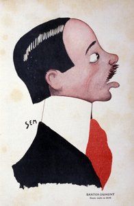 Ritratto di Alberto Santos-Dumont (1873 - 1932), ingegnere e aeronautico brasiliano di Sem (1863 - 1934). da Sem