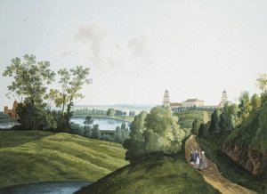 Paesaggio con una fattoria nel parco di Tsarskoye Selo da Semen Fedorovich Shchedrin