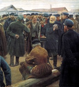 Alla riunione della comunità di campagna da Sergei Alexeevich Korovin