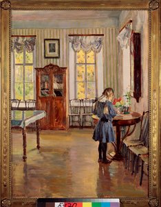 In una casa - Dipinto di Sergei Arsenyevich Vinogradov, olio su tela da Sergei Arsenevich Vinogradov