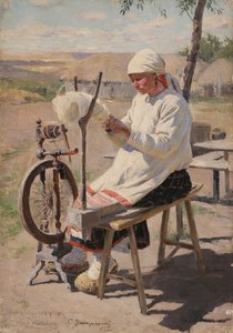 La filatrice, 1895 da Sergei Arsenevich Vinogradov