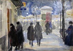 Veduta di una strada di Mosca da Sergei Arsenevich Vinogradov