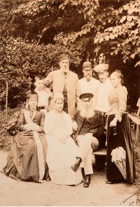 La famiglia del poeta Yakov Petrovich Polonsky visita il poeta Afanasy Afanasievich Fet