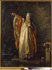 Moglie di boiardo al serbatoio che nutre i pesci da Sergei Ivanovich Gribkov