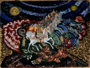 Bozzetto di un sipario per il dramma Triumph da Sergei Jurjewitsch Sudeikin