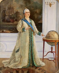 Imperatrice Caterina II (1729-96) in uniforme navale completa da Sergei Varlenovich Pen