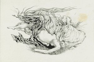 Chernomor e Lyudmila. Illustrazione del poema Ruslan e Lyudmila di A. Pushkin, 1921-1926 da Sergei Vasilevich Chekhonin