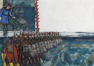 Illustrazione per la fiaba dello Zar Saltan di A. Pushkin da Sergei Vasilievich Malyutin