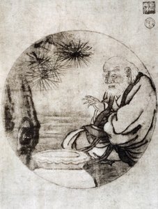 Ritratto di Lao-Tzu, filosofo cinese del VI secolo a.C., disegno di Sesshu Toyo (1420-1506), civiltà giapponese, periodo Muromachi