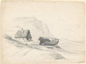 Casa e barca sulla riva da Seth Wells Cheney