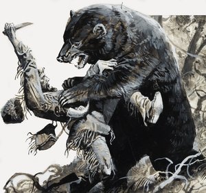 Hugh Glass assalito da un orso