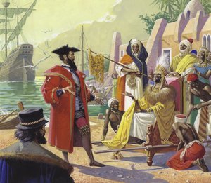Vasco de Gama (1469-1524) (gouache su carta)