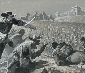 Con i suoi uomini nascosti, Fetterman aspettò che gli indiani predoni da Severino Baraldi